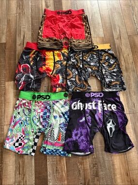 PSD Multicolor Graphic Boxer Briefs Set 5 pack SMALL